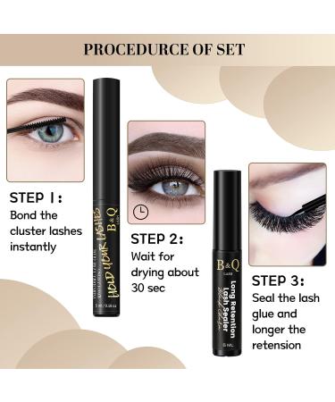 Lash Bond & Seal Kit for DIY Eyelash Extensions - Waterproof, Long Lasting 10ml Black Glue + 5ml Seal - Buy Online on SooperMarket.com