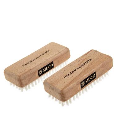 SIDCO nail brush 2 x craftsman brush extra hard hand washing brush hand brush wood 2 pieces