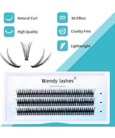 Individual Cluster Lashes C Curl 0.10mm 13mm 120Pcs | Soft 3D Effect DIY Eyelash Extensions - RR-13mm Clusters-YW-0.10-C - Buy Online on SooperMarket.com