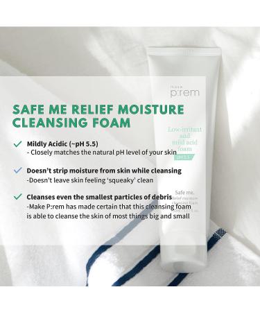 MAKEPREM Safe Me Relief Moisture Cleansing Foam - Hydrating & Gentle Face Wash for Sensitive, Acne-Prone, and Mature Skin - 5.3 Fl Oz - Buy Online on SooperMarket.com