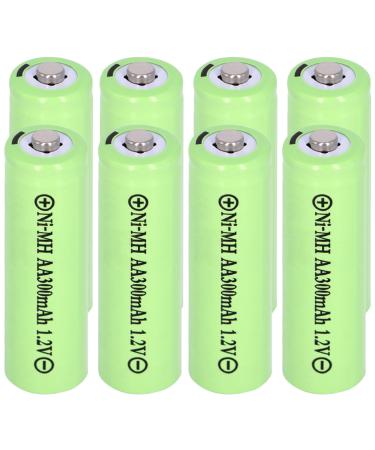 8 Packs Solar Lights aa Batteries AA 300 mah 1.2V Ni-MH Rechargeable Double A Solar Battery for Outdoor Solar Lights String Lights Pathway Lights