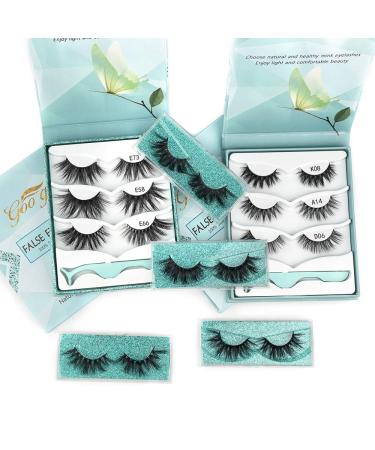 Goo Goo 16mm Siberian 3D Mink Eyelashes 3 Pairs Set - Handmade Crossed Cluster Daily Style - Buy Online on SooperMarket.com