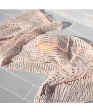 Kitsch XL Exfoliating Body Scrubber - Recycled Nylon Shower Scrubber with Built-in Pocket | Extra Long Bath Scrubber for Body | Blush Exfoliating Washcloth - 1pc - Buy Online on SooperMarket.com