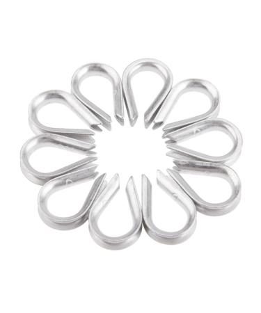 10Pcs 1/8" Wire Rope Chain Thimble for Boat Rigging Anchor Boat Terminating Splicing 316 stainless