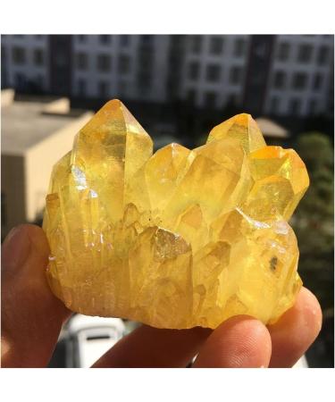 Natural Crystal Rough Beautiful Lemon Yellow Plated Quartz Crystal Clusters 90-100g - Buy Online on SooperMarket.com