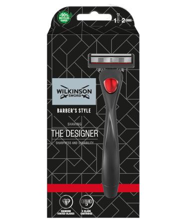 Wilkinson Sword Barber's Style Shaving Cream 177ml & Designer Razor Bundle with 2 Replacement Blades - Premium Men's Grooming Tools - Buy Online on SooperMarket.com