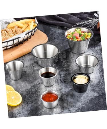 MAGICLULU 4pcs Stainless Steel Sauce Cup Salad Dressing Cruet Reusable Sauce Cups Stainless Steel Container Small Condiment Cups Stainless Steel Sauce Jug Sauce Bowl Pot Tomato Measuring Cup - Buy Online on SooperMarket.com