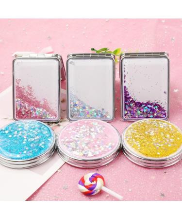 Foldable Round Pocket Makeup Mirror - Magnifying Handheld Compact Mirror for Women and Girls Small Pink ABS Plastic Dual-Sided Portable Design - Buy Online on SooperMarket.com