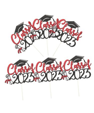 Warmhm 6pcs 2023 cake supplies party supplies top hat dessert decorations Insert card cupcake decors graduation cupcake topper 2023 props grad cake decorations paper cup