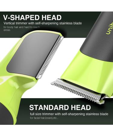 Unibono 2-in-1 Cordless Body Hair Trimmer & Clipper for Men - Electric Self-Sharpening Grooming Kit for Beard, Face, & Chest - Wet/Dry Shaver for Sensitive Areas - Black - Buy Online on SooperMarket.com