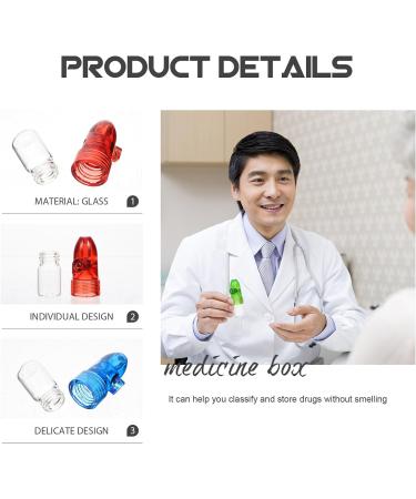 PACKOVE 4pcs Pills Organizer Glass Pills Bottles Travel Outdoor Pills Bottles Portable Pills Cases for Outdoor Camping Travel Assorted Color 1 5.30X2.00X1.60CM - Buy Online on SooperMarket.com