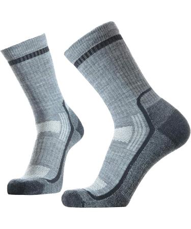 SOLAX Men's Merino Wool Hiking Socks - 3 Pack | 72% Wool, Cushioned & Breathable Crew Socks for Outdoor Trail Trekking - Size Large - Buy Online on SooperMarket.com