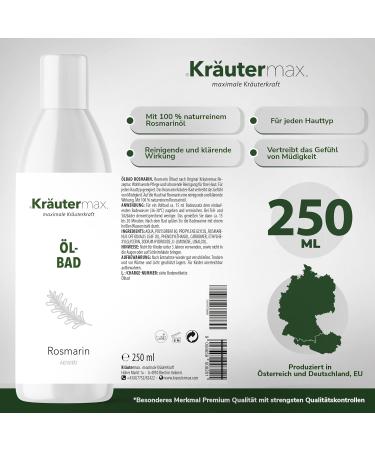 Rosemary Bath Oil - 100% Essential Oil Bath Additive | 3 x 250ml | International Shipping Available - Buy Online on SooperMarket.com
