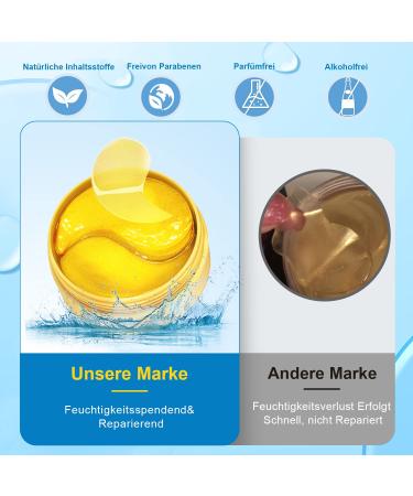 24K Gold Eye Pads - 60 Anti-Aging Masks for Dark Circles Puffiness & Wrinkles with Hyaluron & Collagen - Buy Online on SooperMarket.com