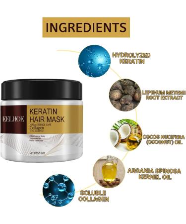 Collagen Hair Treatment Collagen Hair Mask Conditioning Argan Oil Collagen Hair Mask Essence Nourishing Magical Treatment Deep Repair Conditioner Hair Masks Conditioning Argan Oil Hair Mask 100g - Buy Online on SooperMarket.com