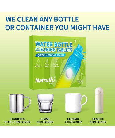 NATRUTH Water Bottle Cleaning Tablets 20Pack Bottle Clean Tablet Individually Packed for All Stainless Steel Plastics and Glass Drinking Containers - Buy Online on SooperMarket.com