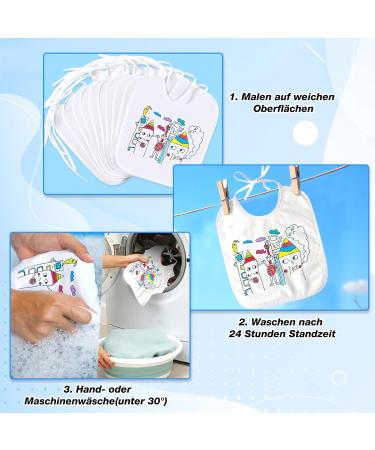 Anyuke 38-Piece Baby Care Set: 10 Washable Bibs 24 Textile Pens & 4 Stencils - Perfect for Baby Showers & Parties - Buy Online on SooperMarket.com