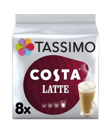 Tassimo Costa Latte Coffee 8 Pods 340g Latte 8 Count (Pack of 1)