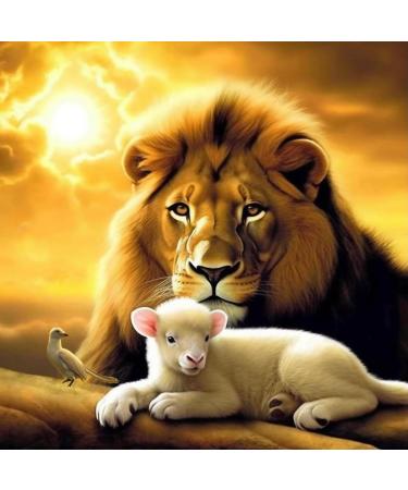 5D Diamond Painting Animal  Paint with Diamonds DIY Diamond Art Bird Sheep Lion  Diymood Painting by Number Kits Round Full Drill Rhinestone for Home Wall Decor 12x12inch