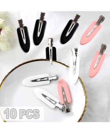 Sularpek 10 Pcs No Bend Hair Clips Makeup Hair Clip No Crease Hair Pin Clips Styling Curl Clips Accessories for Hair Styling Face Washing Makeup Application(Pink White Black) 1 count (Pack of 10) - Buy Online on SooperMarket.com