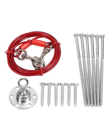 Qcwwy dog anchor made of stainless steel hard-wearing with cable for large dogs 360 degrees rotatable floor anchor for dogs rust-free pet anxiety post for courtyard lawn camping outdoors 5 meters