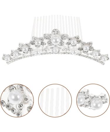 minkissy Rhinestone Pearl Crown Hair Comb - Mini Princess Crown Comb Wedding Crystal Tiara Crown Headbands for Wedding Birthday Party - Buy Online on SooperMarket.com