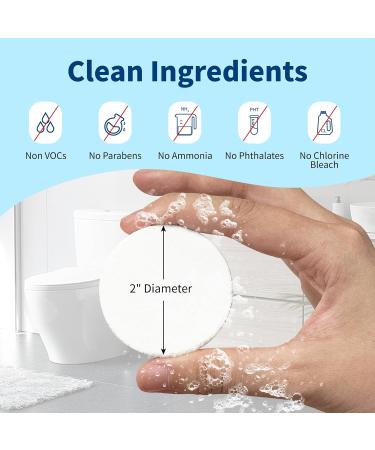 Plant-Based Toilet Bowl Cleaner Tablets - Automatic Rust & Stain Remover Eco-Friendly Lemon Scent (18 Tablets) - International Shipping Available - Buy Online on SooperMarket.com