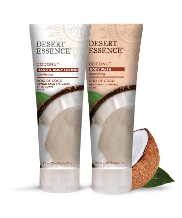 Desert Essence Coconut Body Wash 8 fl. oz. (Pack of 2) - Vegan & Cruelty-Free Hydrating Formula with Coconut & Jojoba Oil - Buy Online on SooperMarket.com