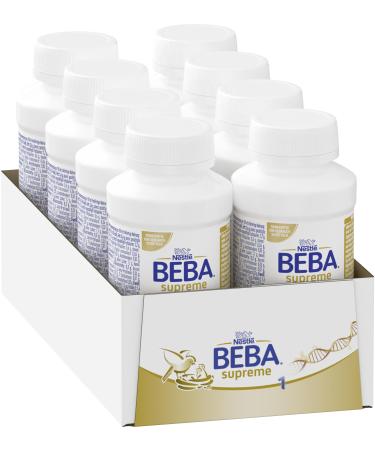 Nestl BEBA SUPREME 1 Infant Milk: ready-to-drink portion bottles with Omega 3 pack of 8 (8 x 200ml) 8.0