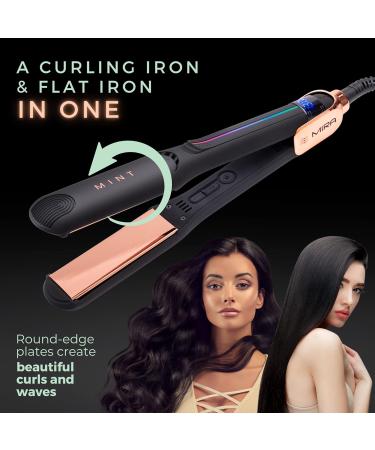 Professional Series MIRA Titanium Flat Iron | Best Hair Straightener & Curling Iron for Thick & Fine Hair | Single-Pass 1 1/4 Inch by MINT - International Shipping Available - Buy Online on SooperMarket.com