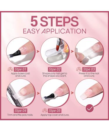 Modelones Poly Gel Kit - 6 Nude Colors Extension Nail Art Set for DIY Manicure - Buy Online on SooperMarket.com