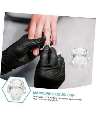 POPETPOP 1pc Nail Art Crystal Cup Glass Container with Lid Crystal Cup for Nails Dappen Dish Nail Tech Transparent Nail Polish Crystal Nail Art Cup White Crystal Vegetable Bowl With Cover 5.5x5.5cm White - Buy Online on SooperMarket.com