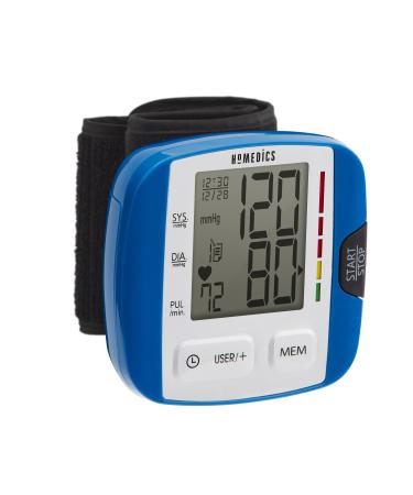 HoMedics Blood Pressure Monitor, Automatic Wrist Blood Pressure Machine with Easy One-Touch Operation, Stores up to 30 Readings for 2 Users, Attached Blood Pressure Cuff and Storage Case Included