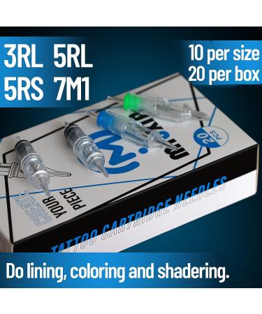 MIUXIA Tattoo Cartridge Needles 40Pcs Assorted Mixed Round Liner Shader Magnum 3RL 5RL 5RS 7M1 Disposable Membrane Tattoo Supplies - Buy Online on SooperMarket.com
