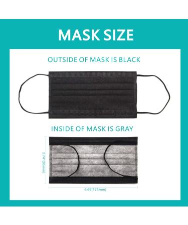 SuperHC 50 Pcs Graphene Protective Masks - Black Disposable Face Mask - Buy Online on SooperMarket.com