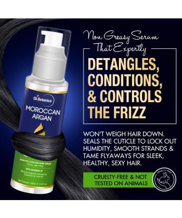 StBotanica Moroccan Argan Hair Serum - Nourishing & Frizz Control with USDA Organic Argan Oil - 120ml for Healthy Shiny Hair - Buy Online on SooperMarket.com