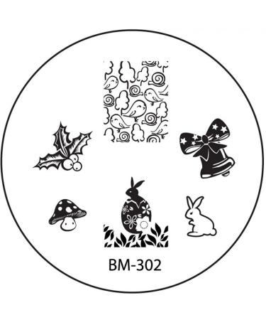 STAMPING STENCIL # BM-302 Easter Easter bunny Easter egg daffodil Easter chick fly agaric