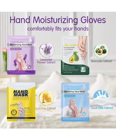 20 Pairs Moisturizing Hand Masks - Overnight Hydration for Dry Cracked Hands | Avocado Lavender Milk Honey - Buy Online on SooperMarket.com