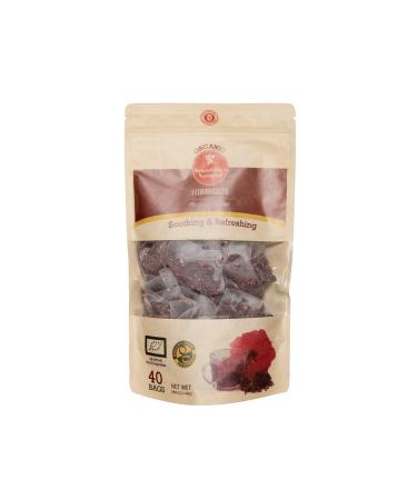 Organically Grown Hibiscus Flowers Herbal Infusion Tea 100% Hibiscus Herbal Loose Tea. 40 Tea Bags