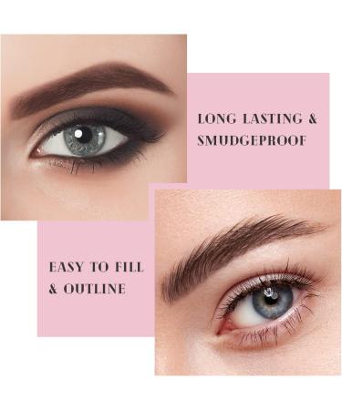 Music Flower Double Ended Waterproof Eyebrow Pencil - Smudgeproof & Long Lasting Dark Brown Brow Pen - Eye Makeup Essential - Buy Online on SooperMarket.com