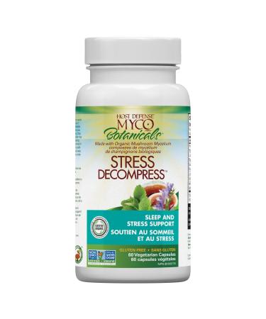 Host Defense MycoBotanicals Stress Decompress Mushroom Complex - Lion's Mane Reishi Ashwagandha Skullcap Lemon Balm - Mushroom Blend Supplement for Energy - 60 Capsules