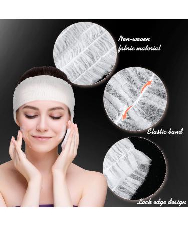 300 Count Disposable Spa Headbands - Non Woven Facial Hair Bands for Women - Elastic and Individually Packaged for Skin Care and Makeup - Sauna Supplies for Girls - Buy Online on SooperMarket.com