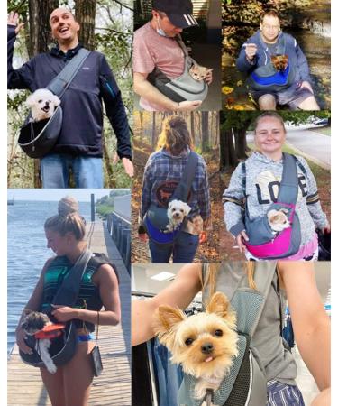 Puppy Pet Sling Carrier for Small Dogs and Cats - Breathable Mesh Papoose Pouch Tote with Adjustable Shoulder Strap - Safety Pet Bag for Daily Walking - Up to 10lbs - Black - Buy Online on SooperMarket.com