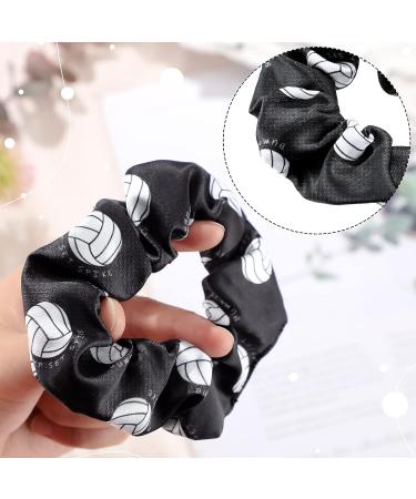 24 Piece Black Volleyball Hair Scrunchies Set - Silk Satin Elastic Hair Ties for Players Teams - Perfect Sports Gift for Girls & Women - Buy Online on SooperMarket.com