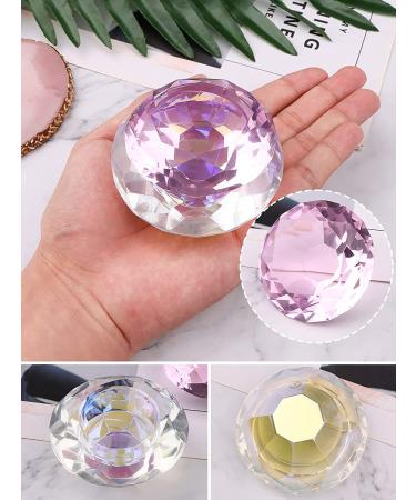 Nail Art Dappen Dish with Gemstone Lid - Pink | Kalolary Monomer Cups for Acrylic Liquid | Nail Glass Crystal Cup Bowl for Acrylic Powder - Buy Online on SooperMarket.com