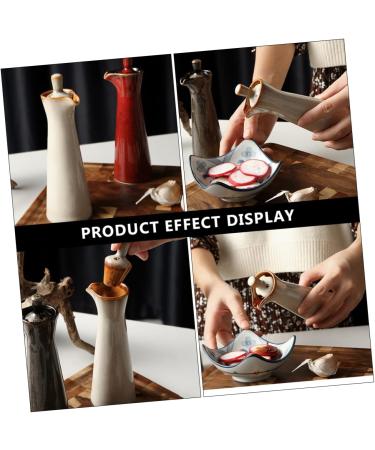 Zerodeko Condiment Bottles Kitchen Gadget Kitchen Things Condiment Canister Soy Sauce Can Kitchen Sauce Holder Liquid Condiment Dispenser Jug for Oil Vinegar Cruet Syrup Ceramics Olive Oil 5X15CM Beige - Buy Online on SooperMarket.com