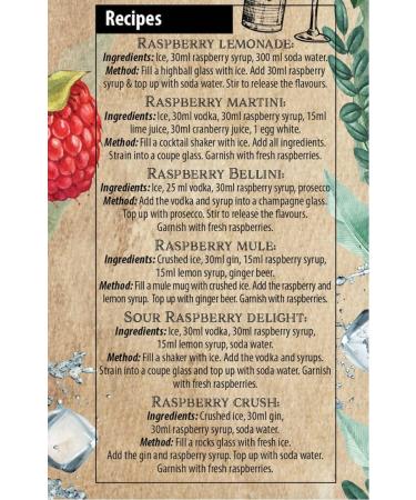 Drink Botanicals Ireland Raspberry Syrup | Made from Raspberry Juice & Pulp| Natural Fruit Content | Flavored Syrup for Beverages | 30 Servings 500ML Glass Bottle - Buy Online on SooperMarket.com