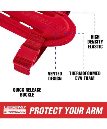 LEGEND Armguard XT Archery Arm Guard - Full Coverage Forearm Protection, Ventilated Design, Thermoshaped EVA Foam - Adjustable Straps, Quick-Release Buckles - Red, Size M - Buy Online on SooperMarket.com