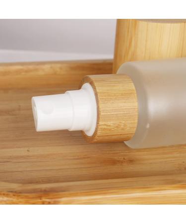 Cosidea 6-Pack 60ml Glass Spray Bottles with Bamboo Lid | Fine Mist Pumps for Perfume & Toner | Eco-Friendly Containers for Toiletries - Buy Online on SooperMarket.com