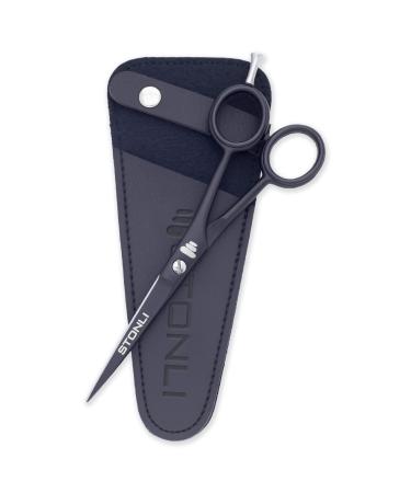 Stonli Hairdressing Scissors for Hair Cutting - Stainless Steel 6 inch Hair Scissors with Sharp Edge Hair Cutting Scissors - Barber Scissors with Pouch for Salon Home Men Women (Black)